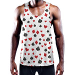 Red And Black Playing Card Suits Print Training Tank Top