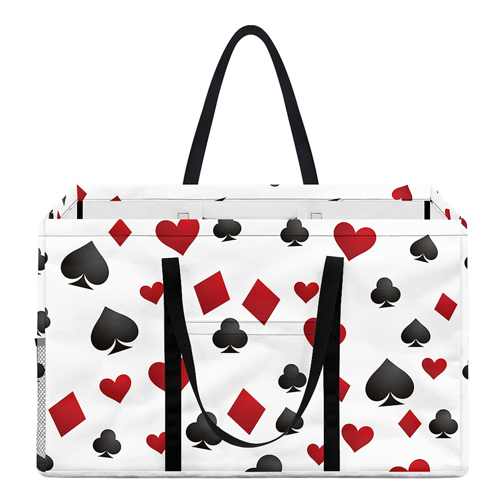 Red And Black Playing Card Suits Print Utility Tote Bag