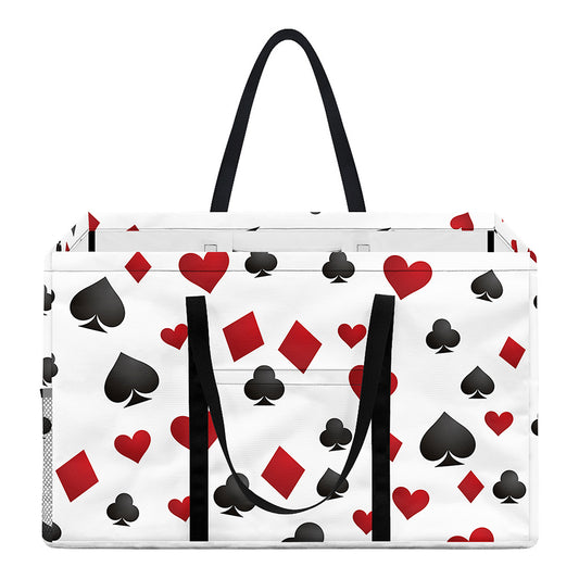 Red And Black Playing Card Suits Print Utility Tote Bag