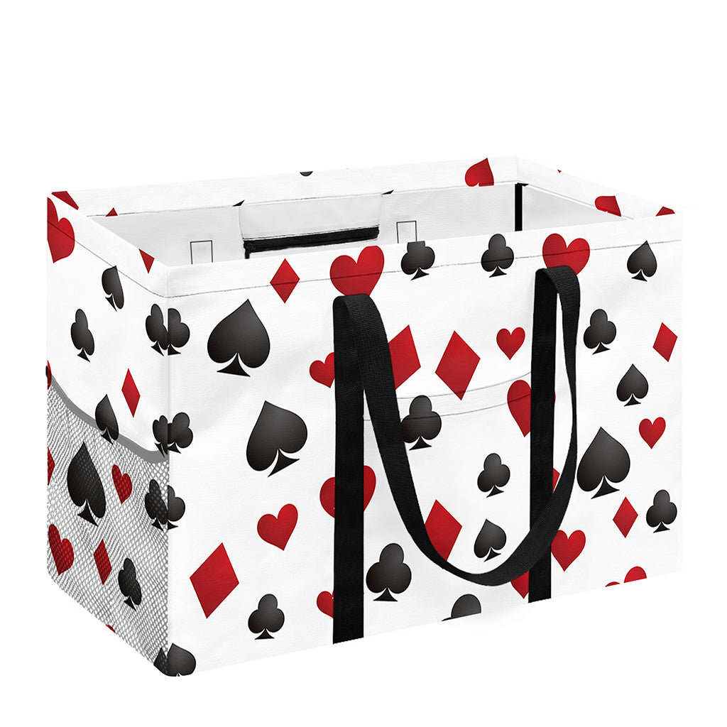 Red And Black Playing Card Suits Print Utility Tote Bag