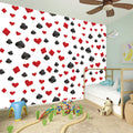 Red And Black Playing Card Suits Print Wall Sticker