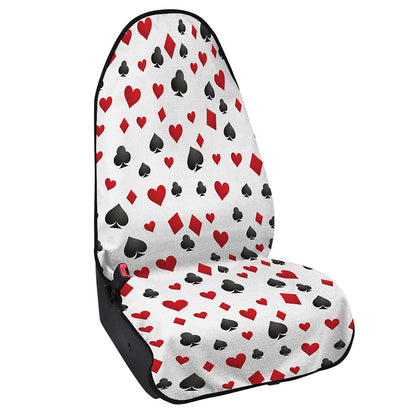 Red And Black Playing Card Suits Print Waterproof Car Seat Cover
