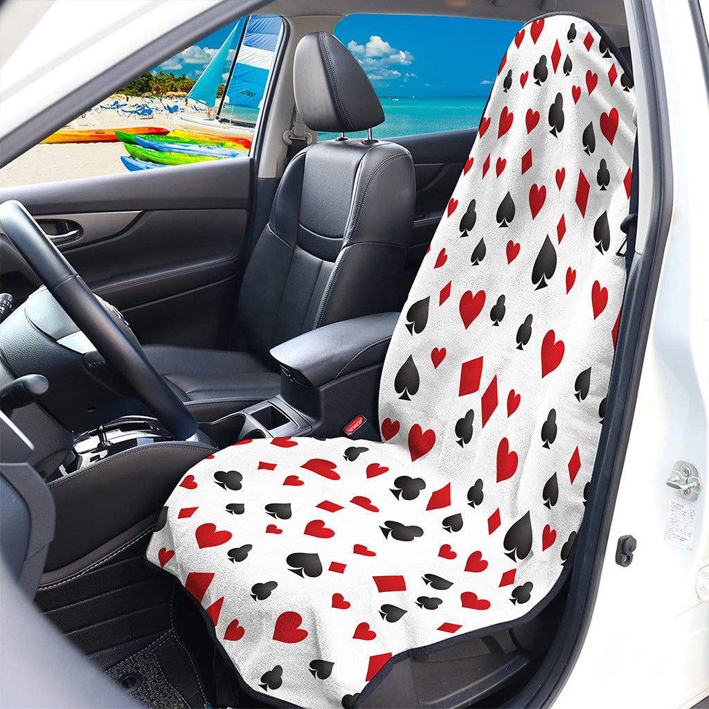 Red And Black Playing Card Suits Print Waterproof Car Seat Cover