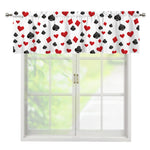 Red And Black Playing Card Suits Print Window Valance