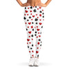 Red And Black Playing Card Suits Print Women's Leggings