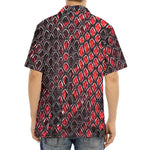 Red And Black Snakeskin Print Aloha Shirt