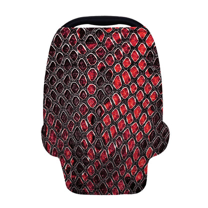 Red And Black Snakeskin Print Baby Seat Cover