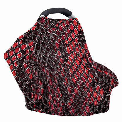 Red And Black Snakeskin Print Baby Seat Cover