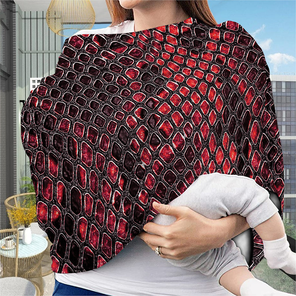 Red And Black Snakeskin Print Baby Seat Cover