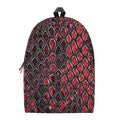 Red And Black Snakeskin Print School Backpack