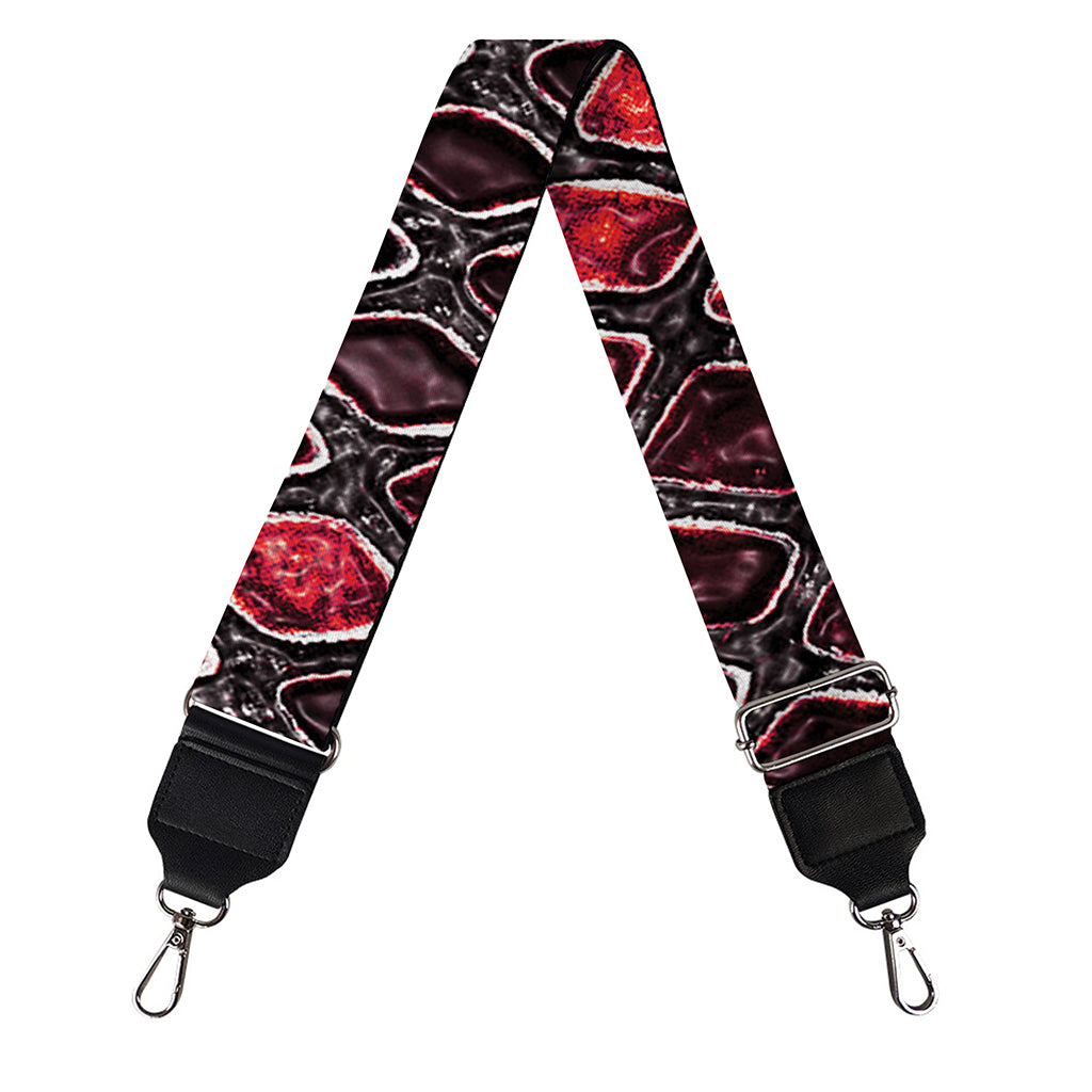 Red And Black Snakeskin Print Bag Strap
