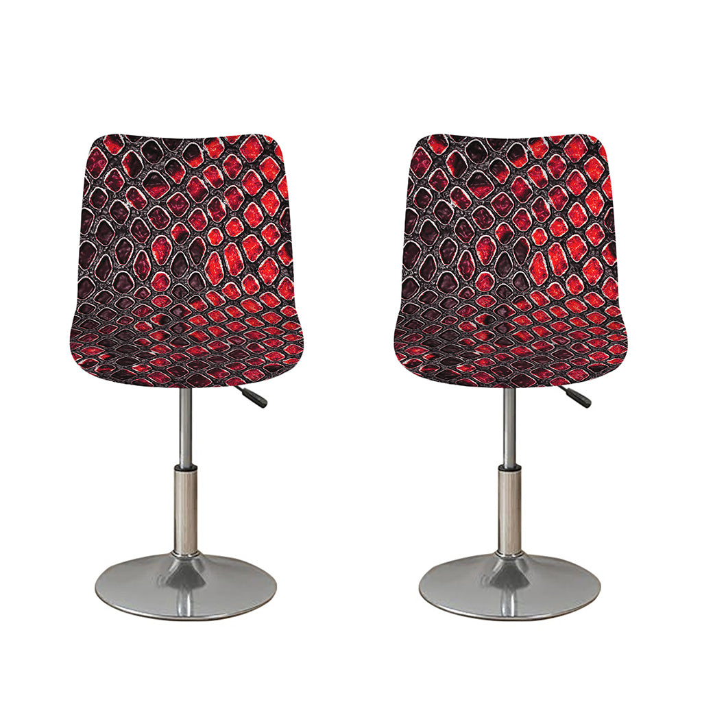 Red And Black Snakeskin Print Bar Stool Covers