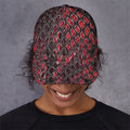 Red And Black Snakeskin Print Baseball Cap