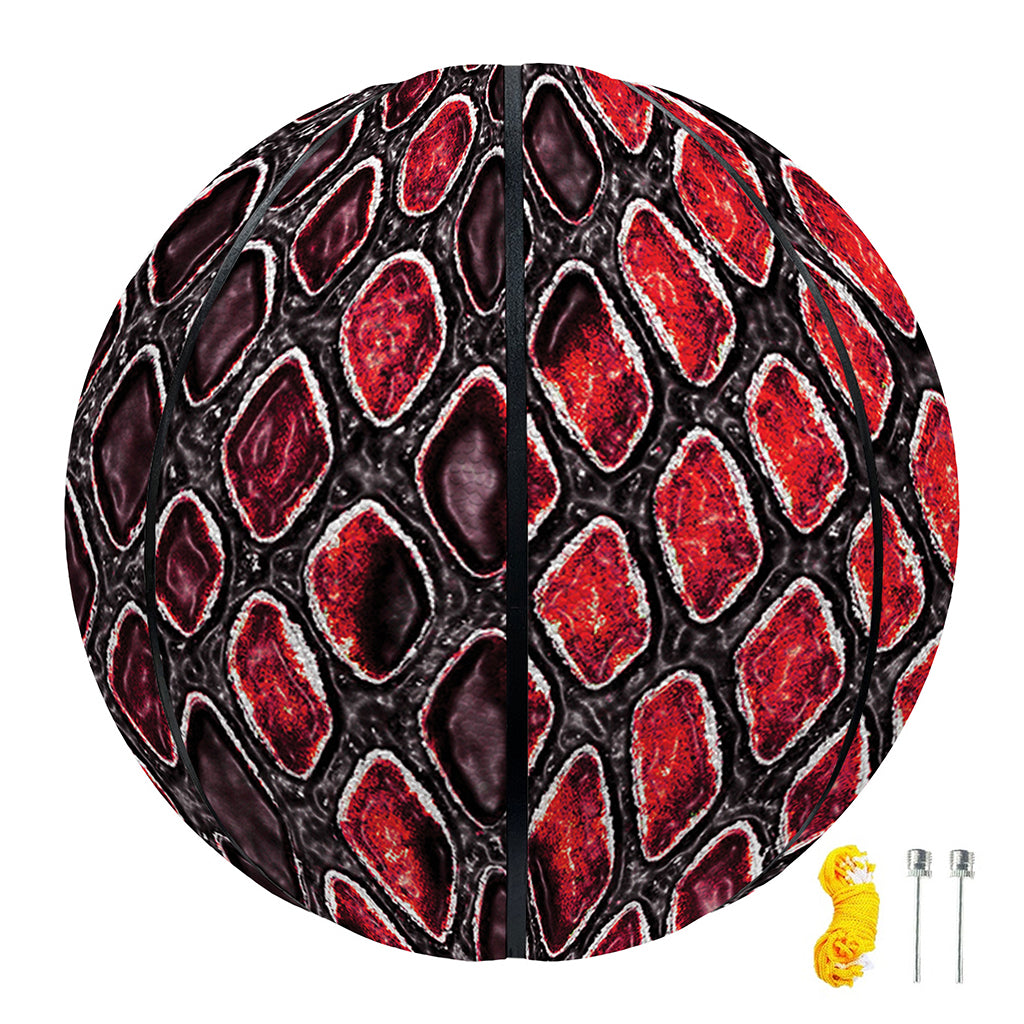 Red And Black Snakeskin Print Basketball