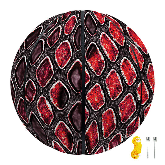 Red And Black Snakeskin Print Basketball