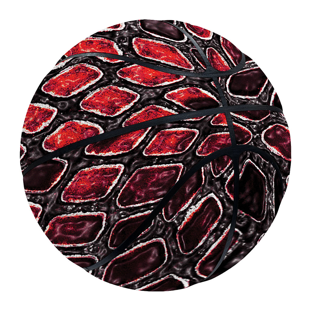 Red And Black Snakeskin Print Basketball