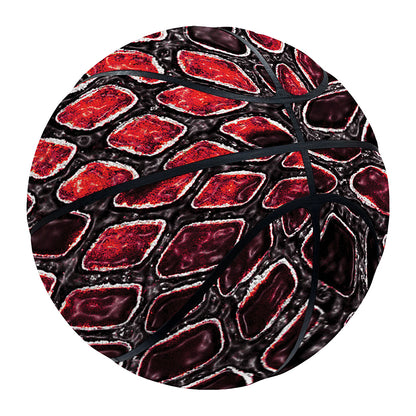 Red And Black Snakeskin Print Basketball
