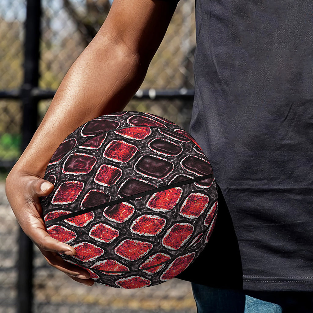 Red And Black Snakeskin Print Basketball