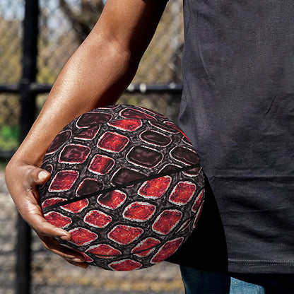 Red And Black Snakeskin Print Basketball