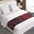 Red And Black Snakeskin Print Bed Runner