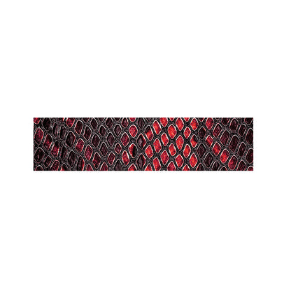 Red And Black Snakeskin Print Bed Runner
