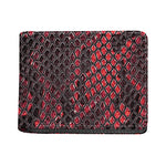 Red And Black Snakeskin Print Bifold Wallet