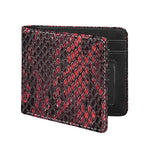Red And Black Snakeskin Print Bifold Wallet