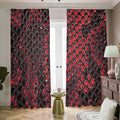 Red And Black Snakeskin Print Dimout Pencil Pleat Curtains