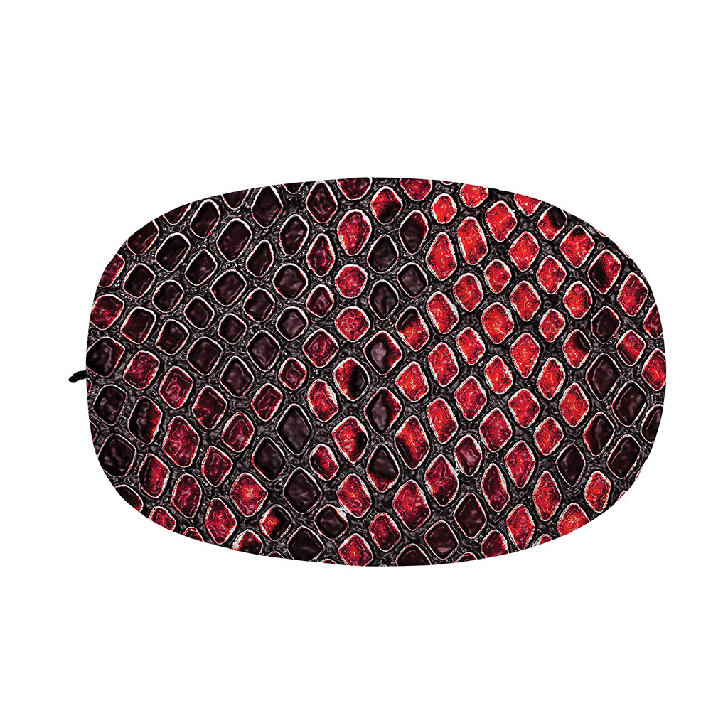 Red And Black Snakeskin Print Car Side Mirror Covers