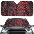 Red And Black Snakeskin Print Car Windshield Sun Shade