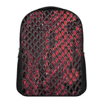 Red And Black Snakeskin Print Casual Backpack
