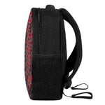 Red And Black Snakeskin Print Casual Backpack