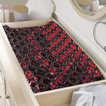 Red And Black Snakeskin Print Changing Pad Cover
