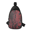 Red And Black Snakeskin Print Sling Bag