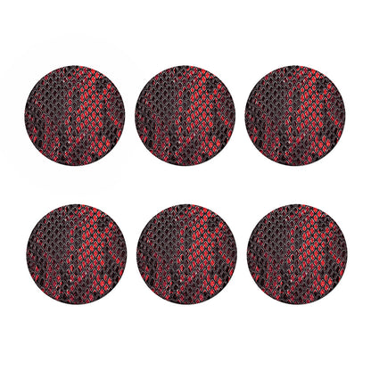 Red And Black Snakeskin Print Coaster Set