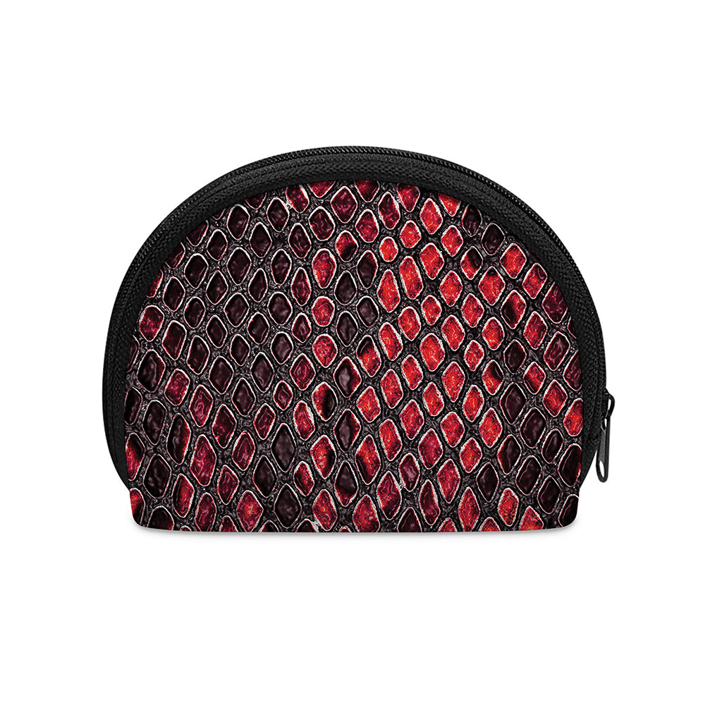 Red And Black Snakeskin Print Coin Purse