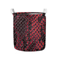 Red And Black Snakeskin Print Collapsible Laundry Basket