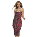 Red And Black Snakeskin Print Cross Back Cami Dress
