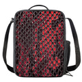 Red And Black Snakeskin Print Crossbody Lunch Bag