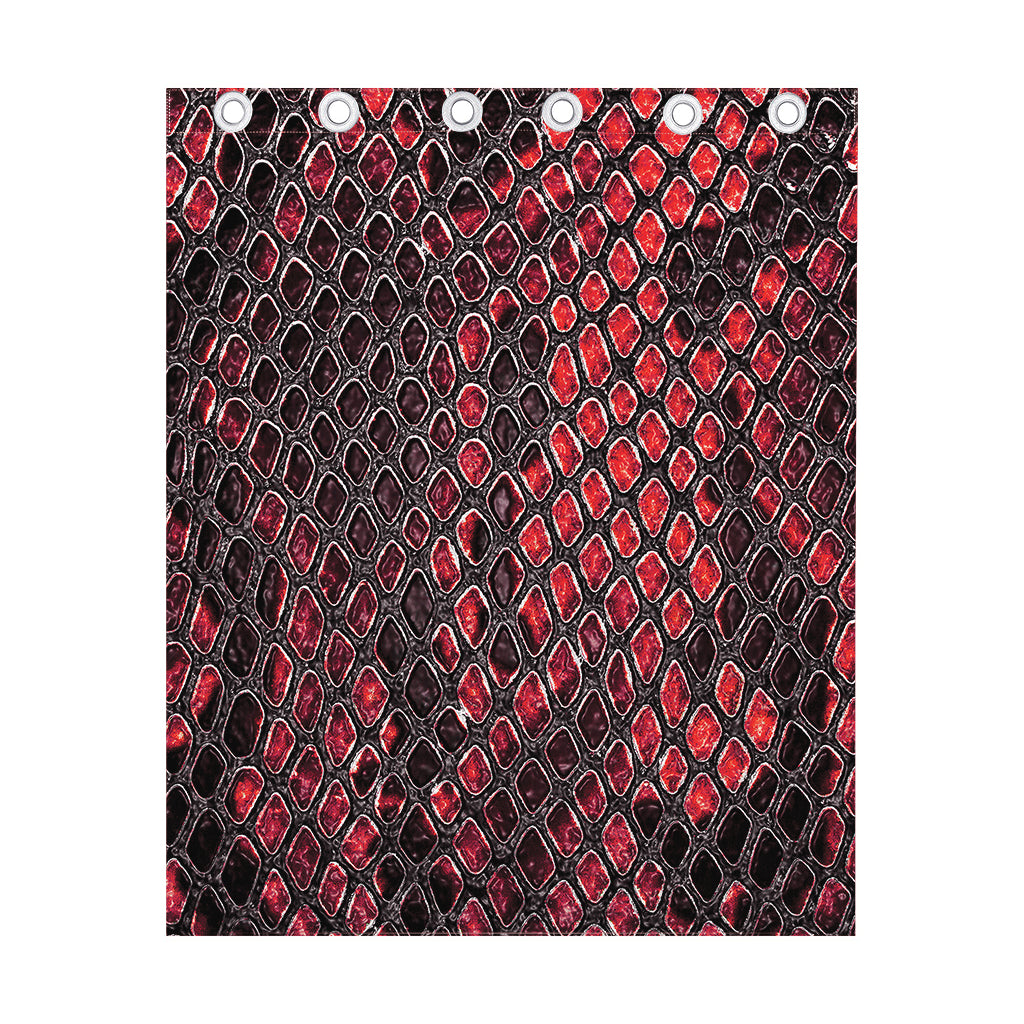 Red And Black Snakeskin Print Curtain