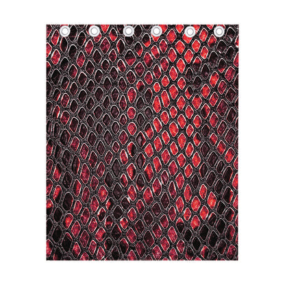 Red And Black Snakeskin Print Curtain