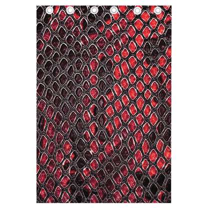 Red And Black Snakeskin Print Curtain