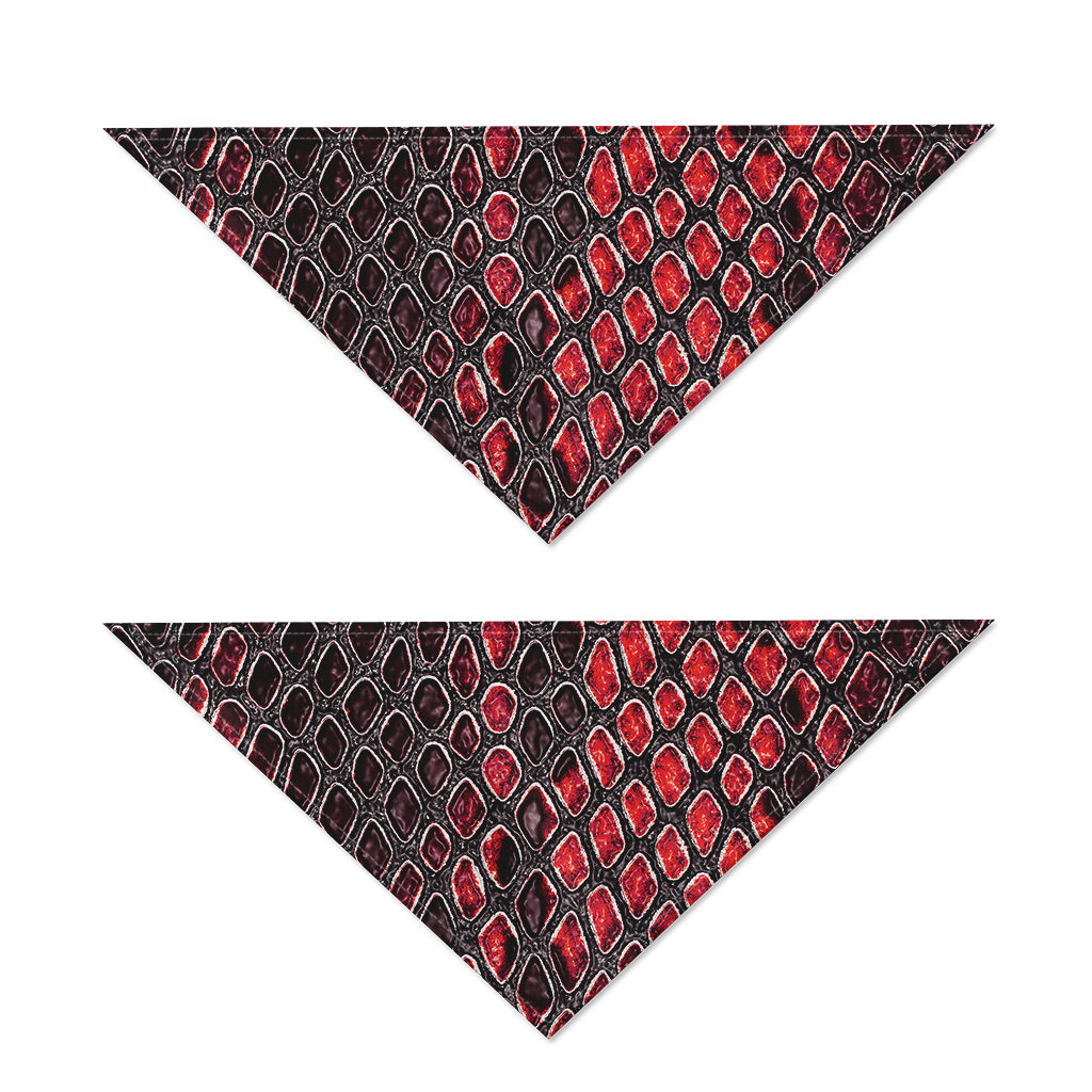 Red And Black Snakeskin Print Dog Bandana