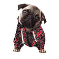 Red And Black Snakeskin Print Dog Zip Up Hoodie