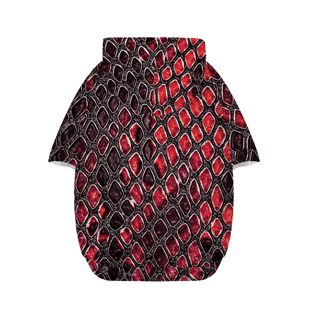Red And Black Snakeskin Print Dog Zip Up Hoodie