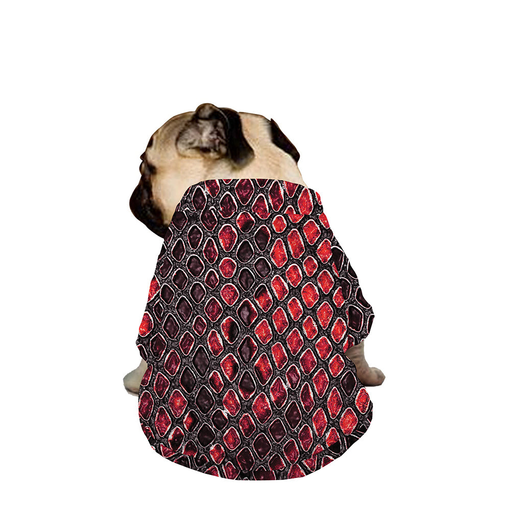 Red And Black Snakeskin Print Dog Zip Up Jacket
