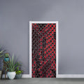 Red And Black Snakeskin Print Door Sticker