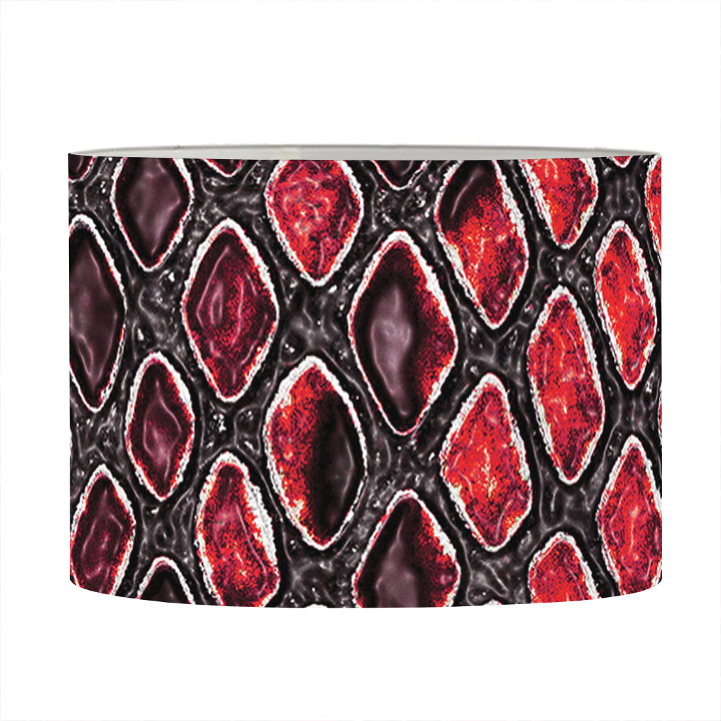 Red And Black Snakeskin Print Drum Lamp Shade