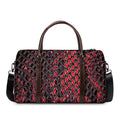 Red And Black Snakeskin Print Duffel Bag