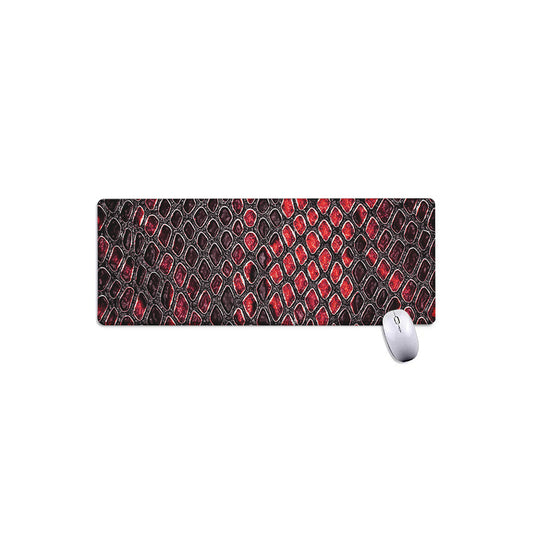 Red And Black Snakeskin Print Extended Mouse Pad